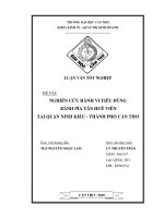 Nghiên cứu hành vi tiêu dùng bánh pía tân huê viên tại  quận ninh  kiều  –  thành phố cần thơ