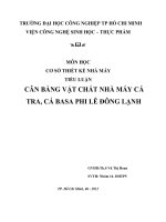 CÂN BẰNG VẬT CHẤT NHÀ MÁY CÁ TRA, CÁ BASA PHI LÊ ĐÔNG LẠNH