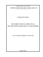 Phát triển nguồn lực thông tin tại thư viện trường đại học hoa lư, tỉnh ninh bình