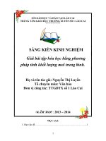 SKKN  giải bài tập hóa học bằng phương pháp tính khối lượng mol trung bình 