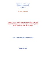 Nghiên cứu dạy học một số kiến thức chương  các định luật bảo toàn  (vật lý 10 THPT) theo tinh thần dạy học dự án (PBL)