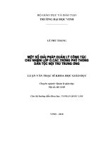 Một số giải pháp quản lý công tác chủ nhiệm lớp ở các trường phổ thông dân tộc nội trú trung ương