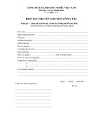 Mẫu đơn xin thuyên chuyển công tác