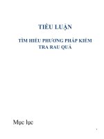 TÌM HIỂU PHƯƠNG PHÁP KIỂM TRA RAU QUẢ