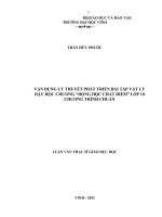 Vận dụng lý thuyết phát triển bài tập vật lý dạy học chương động học chất điểm lớp 10 chương trình chuẩn