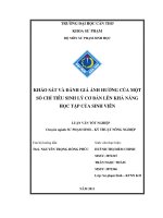 Khảo sát và đánh giá ảnh hưởng của một số chỉ tiêu sinh lý cơ bản lên khả năng học tập của sinh viên