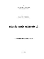 Đặc sắc truyện ngắn đoàn lê  luận văn thạc sỹ ngữ văn
