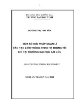 Một số giải pháp quản lí đào tạo liên thông theo hệ thống tín chỉ tại trường đại học sài gòn