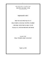 Một số giải pháp quản lý hoạt động giáo dục hướng nghiệp cho học sinh trung học cơ sở ở quận 12, thành phố hồ chí minh