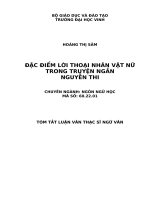 Đặc điểm lời thoại nhân vật nữ trong truyện ngắn nguyễn thi