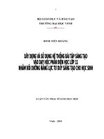 Xây dựng và sử dụng hệ thống bài tập sáng tạo và dạy học phần điện học lớp 11 nhằm bồi dưỡng năng lực tư duy sáng tạo ch