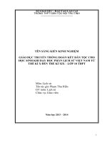SKKN giáo dục truyền thống đoàn kết dân tộc cho học sinh khi dạy học phần LSVN từ thế kỉ x đến thế kỉ XIX   lớp 10 THPT 