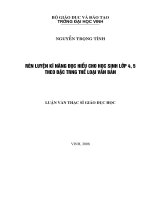 Rèn luyện kỹ năng đọc hiểu cho học sinh lớp 4, 5 theo đặc trưng thể loại văn bản