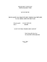 Trung quốc gia nhập tổ chức thương mại thế giới và tác động đối với việt nam