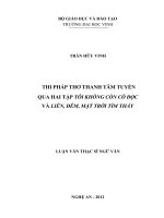 Thi pháp thơ thanh tâm tuyền qua hai tập tôi không còn cô độc và liên, đêm, mặt trời tìm thấy  luận văn thạc sĩ ngữ văn