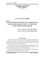 Sử dụng phương pháp thảo luận nhóm trong dạy học môn đạo đức lớp 1   2 ở tiểu học theo chương trình mới 2000