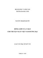 Đóng góp của y ban cho truyện ngắn việt nam đương đại  luận văn thạc sĩ ngữ văn
