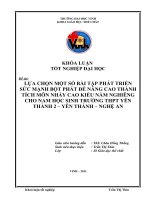 Lựa chọn một số bài tập phát triển sức mạnh bột phát để năng cao thành tích môn nhảy cao kiểu nằm nghiêng cho nam học si