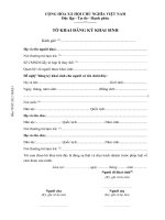 Tờ khai đăng ký khai sinh