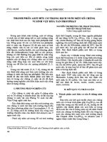 Thành phần axit hữu cơ trong dịch nuôi một số chủng vi sinh vật hoà tan photphAT