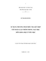 Sử dụng phương pháp điều tra kết hợp với thảo luận nhóm trong dạy học môn khoa học ở tiểu học