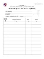 Danh sách địa bàn điều tra của xã - phường