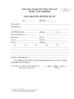 Giấy khai xóa sổ đăng ký xe
