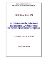 vài trò công ty kiểm toán trong tiến trình tạo lập và phát triển thị trường chứng khoáng tại việt nam