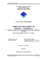Thiết kế trạm biến áp 22 0 4 kv   2x1250 kVA công ty cổ phần xuất nhập khẩu thủy sản caseamex cần thơ (khu công nghiệp t