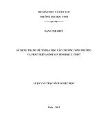 Sử dụng tranh để tổ chức dạy học các chương sinh trưởng và phát triển ; sinh sản sinh học 11 THPT  luận văn thạc sỹ giáo