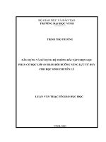 Xây dựng và sử dụng hệ thống bài tập chọn lọc phần cơ học lớp 10 nhằm bồi dưỡng năng lực tư duy cho học sinh chuyên lý