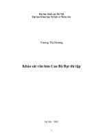 Khảo sát văn bản cao bá đạt thi tập 