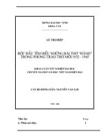 Bước đầu tìm hiểu những bài thơ  hành  trong phong trào thơ mới 1930   1945