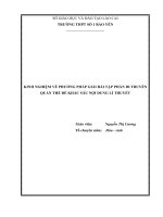 SKKN  kinh nghiệm về phương pháp giải bài tập phần di truyền quần thể để khắc sâu nội dung lí thuyết 