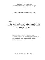 tìm hiểu những kỹ năng cơ bản của người quản lý và liên hệ một tổ chức giáo dục cụ thể