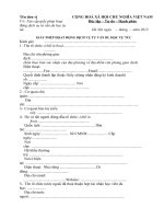 Đơn xin cấp phép hoạt động dịch vụ tư vấn du học