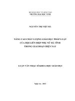 Nâng cao chất lượng giáo dục pháp luật của hội liên hiệp phụ nữ hà tĩnh trong giai đoạn hiện nay  luận văn thạc sỹ khoa