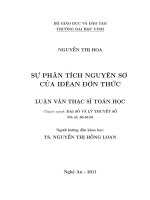 Sự phân tích nguyên sơ của iđêan đơn thức  luận văn thạc sỹ toán học