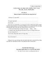 Tờ khai Đăng ký nộp Hồ sơ kê khai thuế qua mạng Internet - Mẫu 01/ĐK-iHTKK