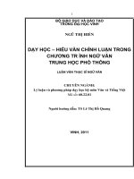 Dạy đọc   hiểu văn chính luận trong chương trình ngữ văn trung học phổ thông  luận văn thạc sĩ giáo dục