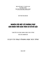 Nghiên cứu một số phương pháp gán nhãn thời gian trên cơ sở dữ liệu