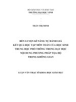 Rèn luyện kĩ năng tự đánh giá kết quả học tập môn toán của học sinh trung học phổ thông trong dạy học nội dung phương pháp tọa độ trong không gian