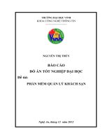 Phần mềm quản lý khách sạn  đồ án tốt nghiệp đại học