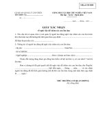 Giấy xác nhận về nghỉ việc để chăm sóc con ốm đau