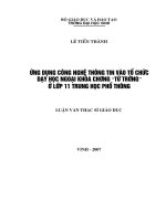 Ứng dụng công nghệ thông tin vào tổ chức dạy học ngoại khoá chương   tử trường  ở lớp 11 trung học phổ thông