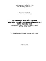 Vận dụng phương pháp thảo luận nhóm nhằm nâng cao chất lượng dạy học môn chính trị ở trường trung cấp nghề  qua khảo sát một số trường trung cấp nghề trên địa bàn hà tĩnh