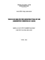 Tách và xác định cấu trúc quercitrin từ hoa cây sim (rhodomyrtus tomentosa  hassk)  luận văn tốt nghiệp đại học
