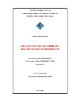 Khảo sát các yếu tố ảnh hưởng đến chất lượng bánh phồng sen
