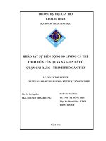 Khảo sát sự biến động số lượng cá thể theo mùa của quần xã giun đất ở quận cái răng – thành phố cần thơ