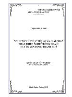 Nghiên cứu thực trạng và giải pháp phát triển nghề trồng hoa ở huyện yên định   thanh hóa